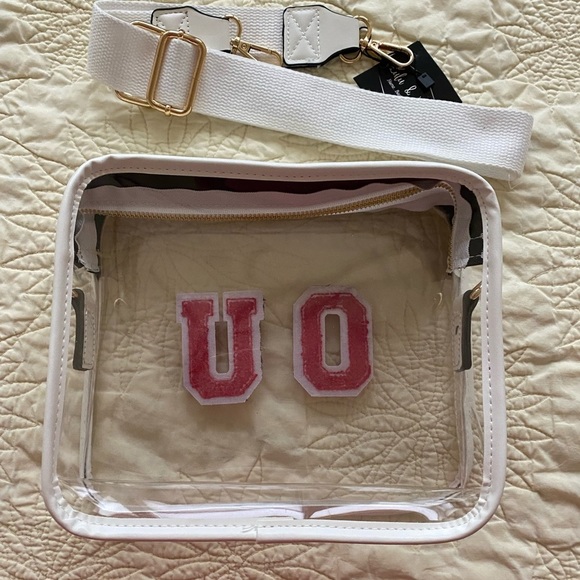 SOLD ‼️Nwt Game Day clear bag. Adorable OU. Oklahoma? Ohio Leather Heavy plastic - Picture 9 of 10